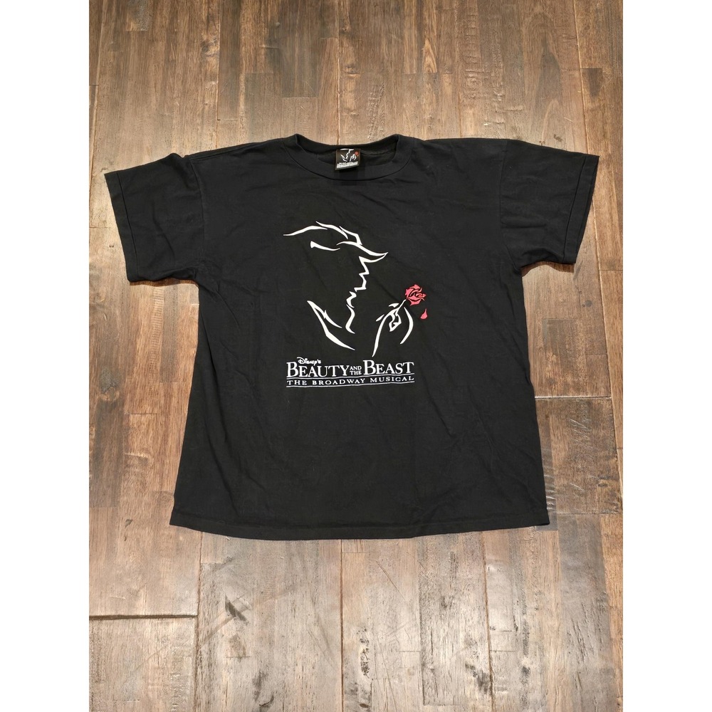 Disney Beauty and the Beast Shirt Mens Large Black Broadway Musical Graphic Tour